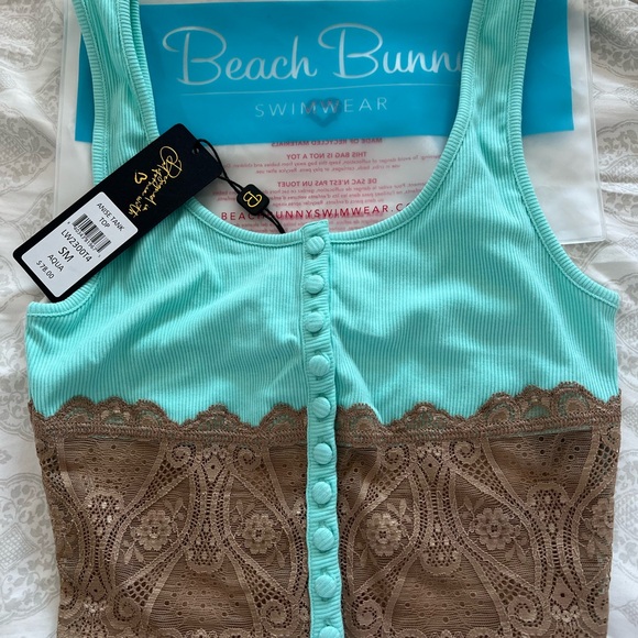 Beach bunny aqua anise tank small bnwt - Picture 2 of 3
